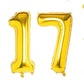 Shopping Time Golden Number Foil Balloons  (32 Inch) (17 Number)