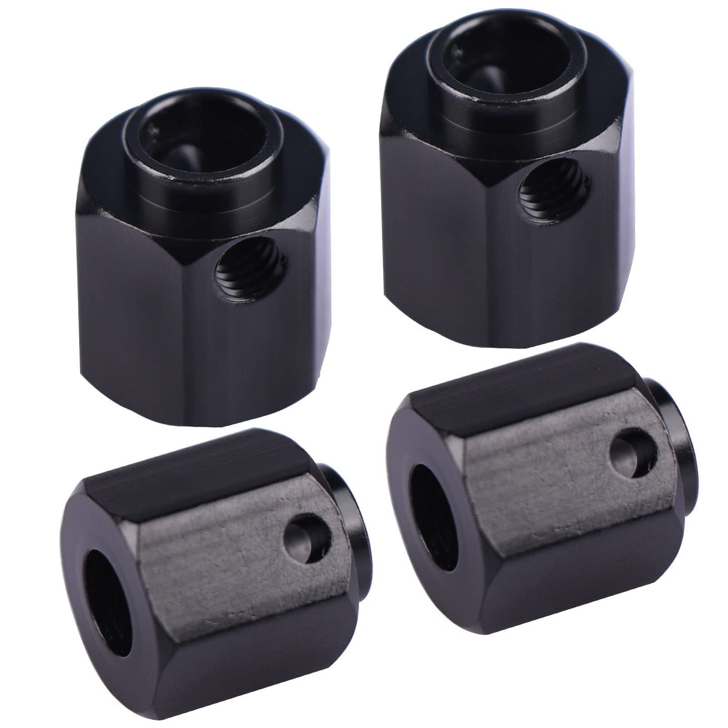 Aimrock Aluminum 12Mm Hex Extended Wheel Hubs 12Mm Offset Spacers Upgrades For 1/10 Trx4 Trx6 Rc Crawler Truck (Black, 12Mm)