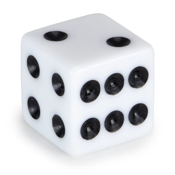 Classic White Game Dice For Playing Board Games And Card Games, 5-Pack Set - 16Mm Regular Pipped Six-Sided Dice By Brybelly