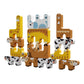 Ilsmysutra Montessori Animal Building Bricks Wooden Toy Children 3 4 5 6 Years Old Brown Yellow White