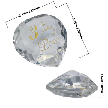 Urmforweilin 3 Year Anniversary Crystal Gifts For Him Her, Cute 3Rd Wedding For Husband Wife Boyfriend Or Girlfriend Third Anniversary Marriage Presents