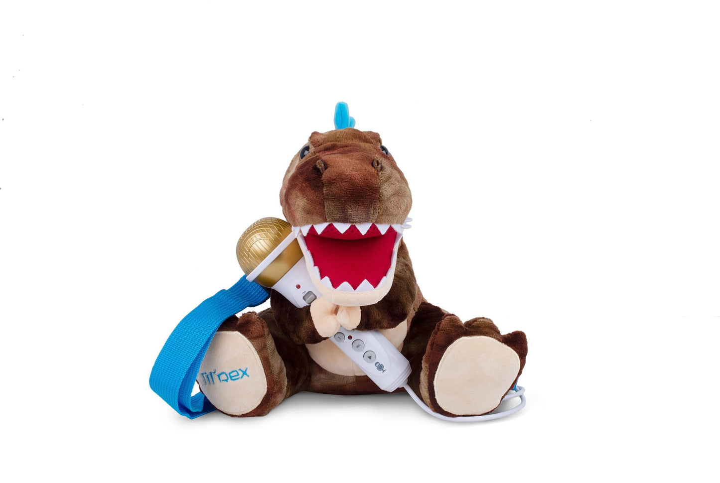 Singing Machine Portable Karaoke Machine For Kids, Plush Toy Backpack With Microphone - The Sing Along Crew, Lil Rex (Brown & Be