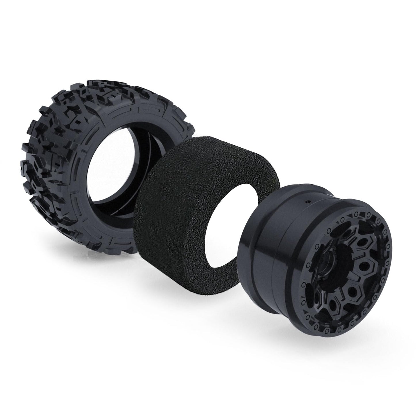 RC 2.8 ''Tires and Wheel Rim 12mm Hex for1/10 Monster Truck HPI HSP Savage XS TM Flux ARRMA GORGON KDM, Set of 4