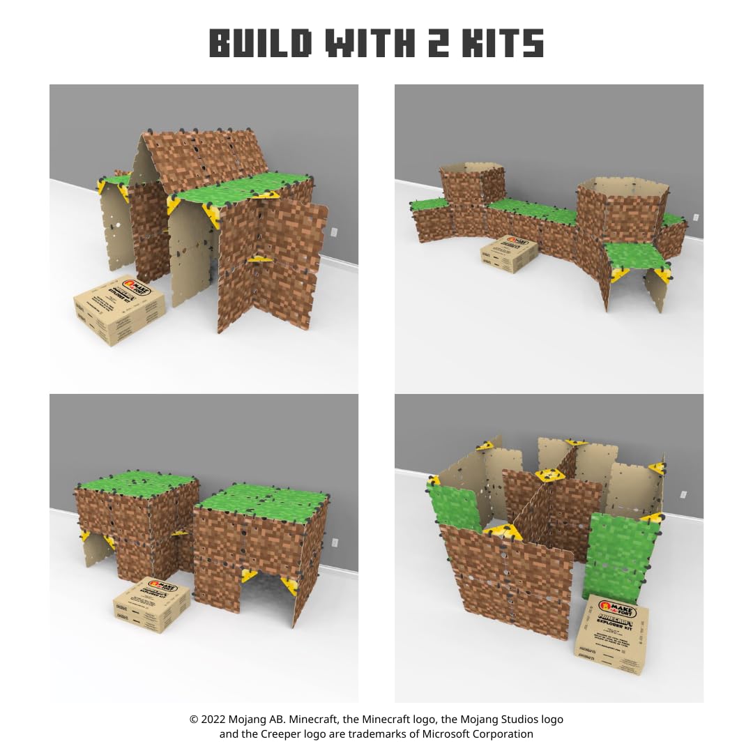Minecraft Explorer Kit - Build Minecraft In The Real World - Endless Play For Ages 8 And Up - Build Forts, Mazes, Tunnels, And More - Durable, Reusable, And Made In Usa (2 Pack)