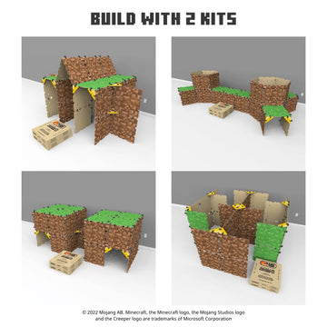 Make-A-Fort Minecraft Explorer Kit - Build Forts & Mazes - Durable Reinforced Cardboard - 2 Pack - Brown - Model 104