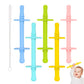 Fu Store Silicone Hollow Teether Tube Chew Straw Toy 6 Piece Set Multicolor for Infants 3-12 Months BPA Free & Freezable