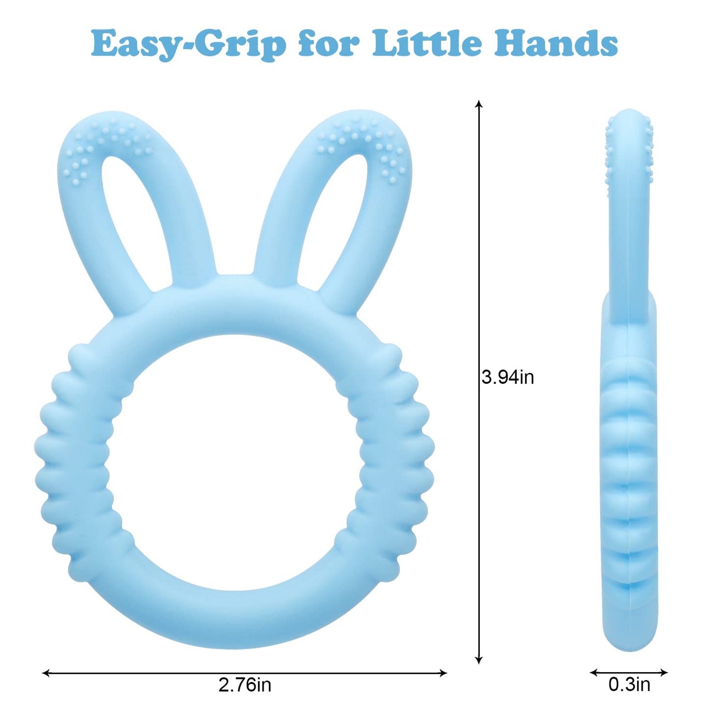 MISSLILI Silicone Babies Teethers Baby Teething Toys for Soothe Massage Sore Gums for 3-12 Months Infants, BPA Free, Easter Gift