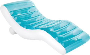 Intex: Splash Lounge - (56874Ep) Teal & White Water & Pool Float, Inflatable, Built-In Cupholders, Heavy Duty Handles, Back Rest