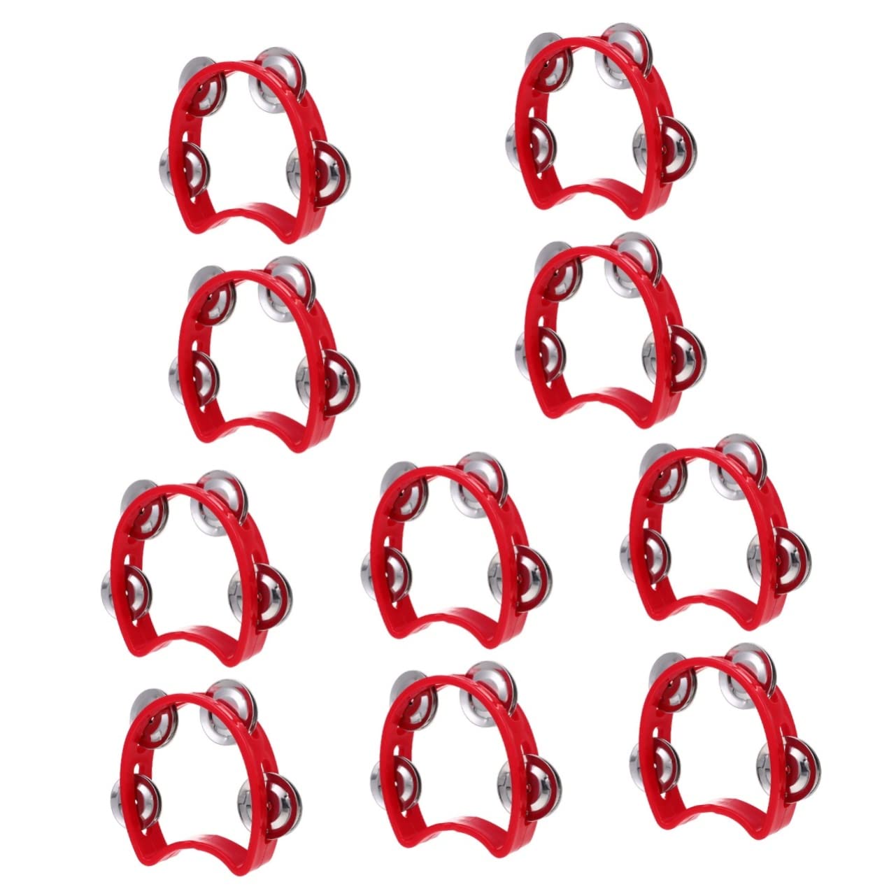 Excluzo 10 Pcs Flower Bell Circle Four Bell Circle Toy For Baby Kids Tambourines Musical Toys Hand Held Tambourine Plastic Music