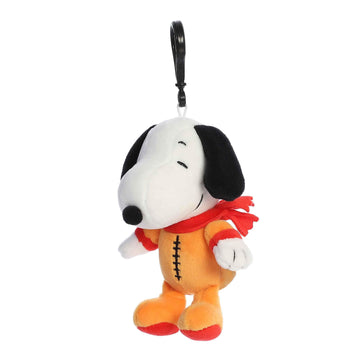 Aurora Timeless Peanuts Astronaut Snoopy Clip-On Stuffed Animal - Classic Characters - Lasting Memories - Orange 5 Inches