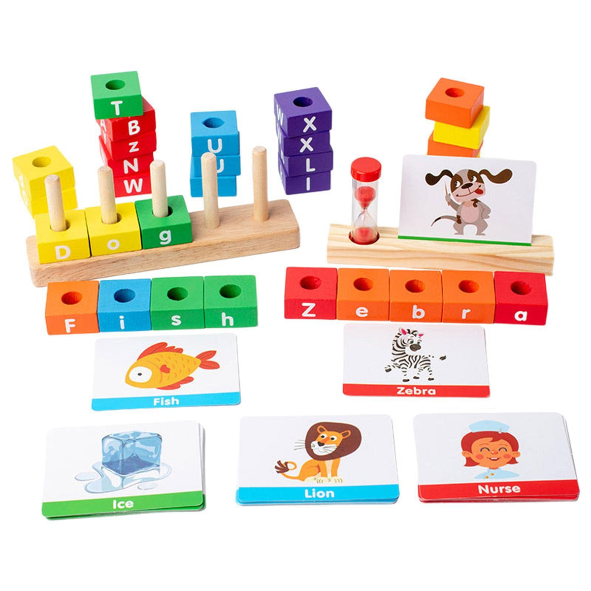 ENAKSHI Letter Spelling Block Toy Alphabet Game Montessori for Children Toddler Baby|Toys & Hobbies | Preschool Toys & Pretend P