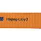 Walthers Scenemaster Ho Scale Model Of Hapag Lloyd (Orange, Blue) 40' Hi Cube Corrugated Side Container,949-8254