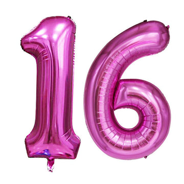 Goer Number 16 Balloons For 16Th Birthday Sweet 16 Party Decorations,42 Inch Jumbo Foil Helium 61 Balloons For 61St Birthday Party Decoration (Hot Pink)