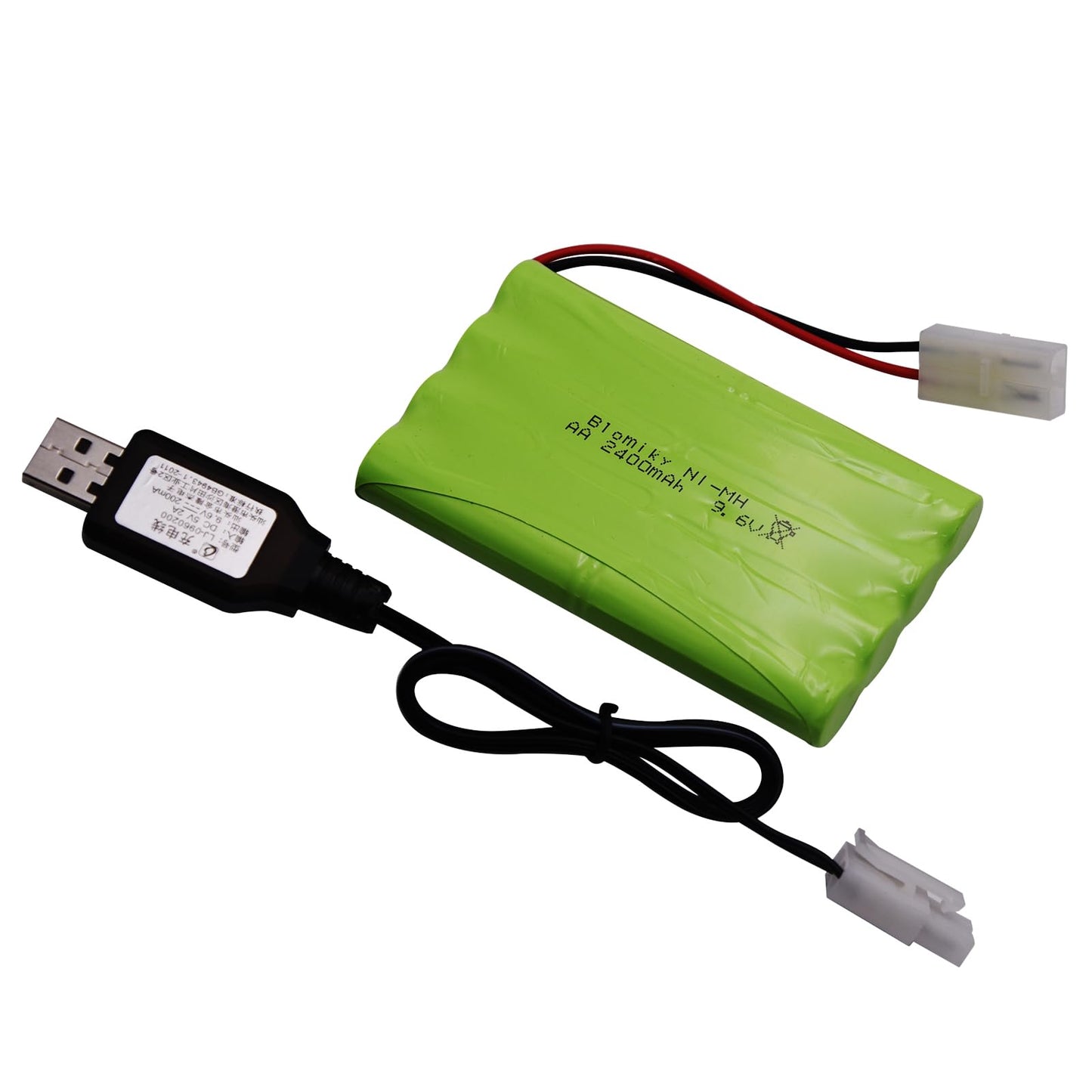Blomiky 1 Pack 9.6V 2000mAH NiMH Rechargeable 8-Cell AA Battery Packs with Standard Tamiya Connector Plug for RC Car Truck Tank