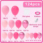 Nisocy Pink Balloons Garland Arch Kit, 18In 12In 10In 5In Different Size 124Pcs Hot Pink Metallic Pink Balloons For Pink Party,