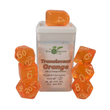 R4I Dice W/Arch'D4: Translucent - Orange W/Light Orange (7)