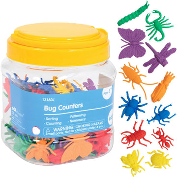 Edxeducation Bug Counters - Mini Jar - Set Of 72 - Early Math Manipulatives - Bug Counters, Tweezers And Actvity Guide - Home Learning