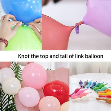 In-Jooyaa 12 Inch Lemon Yellow Link Balloons 60 Pcs Quick Link Balloons Link Latex Balloon For Photo Shoot Baby Shower Birthday