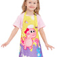Wernnsai Cute Dinosaur Toddler Aprons - Kids Aprons For Girls Toddler Paint Art Smock Waterproof Cooking Baking Painting Gardening Artist Chef Apron For Kids Age 6-10 Years