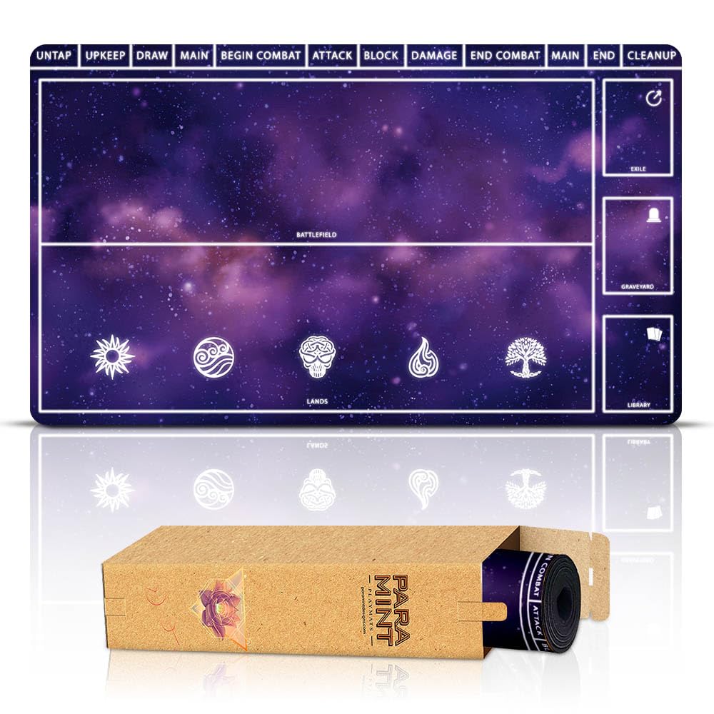 Paramint Cosmic Purple Playmat With Zones (Stitched) - Mtg Playmat - Compatible With Magic The Gathering Playmat - Play Mtg, Yug