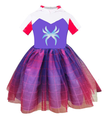 Princess Costume For Girls, Princess Hooded Tutu Dress,Halloween Costume, Princess Girl Dress (P, M)
