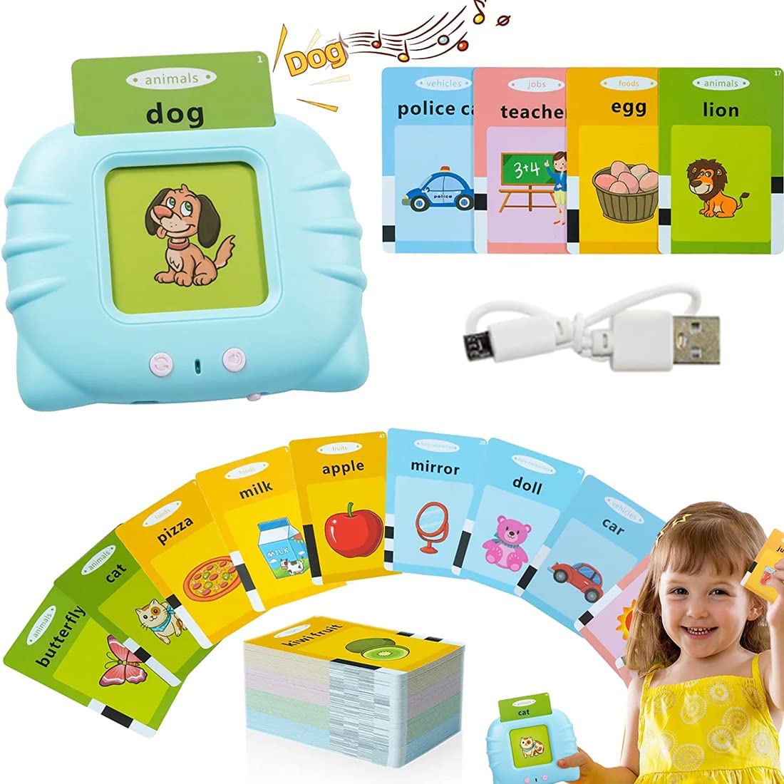Talking Flash Cards For Kids | Educational And Learning Toys | English Words Reading