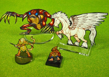 Litko Paper Miniature Bases | Round | Circle | Slotted Paper Figure Holder | Compatible With Dungeons And Dragons | Game Card Stands (3Mm Black Acrylic, 40Mm)