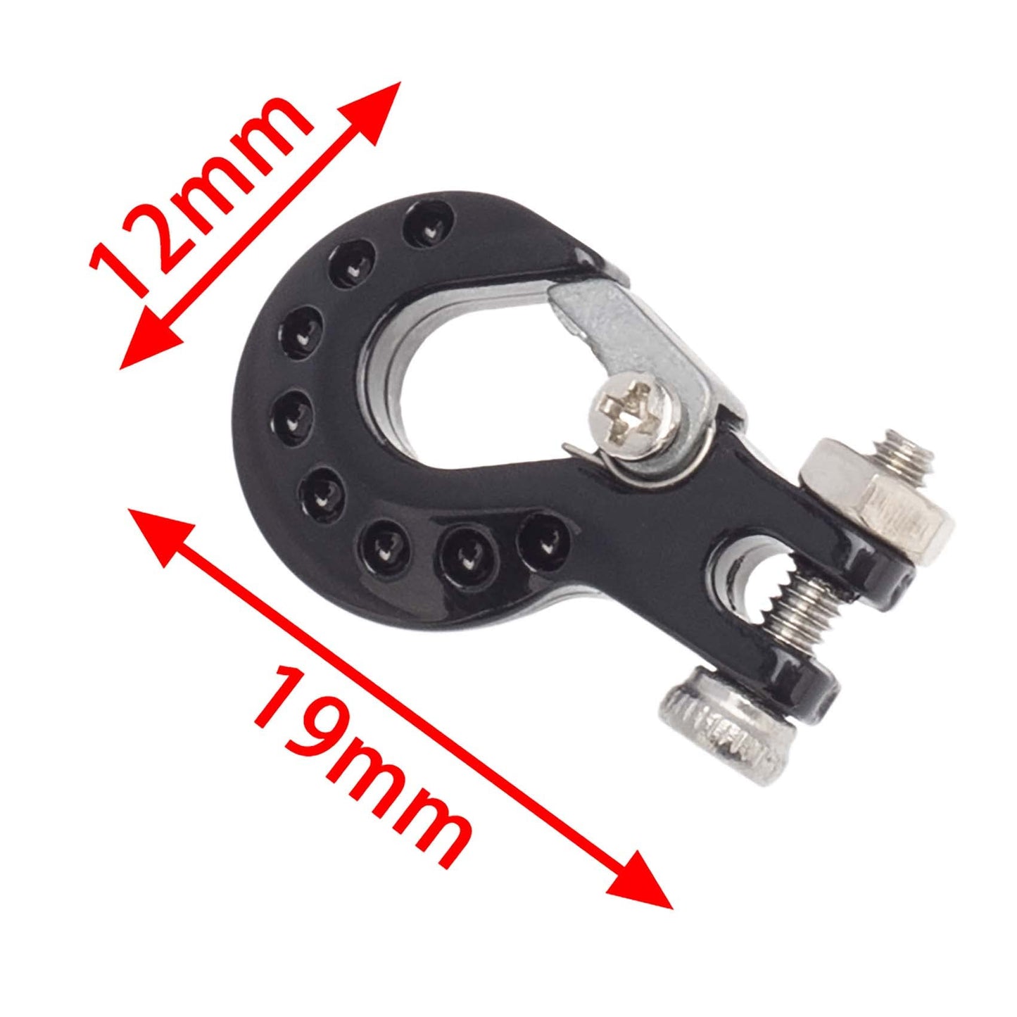 Lafeina Rc Crawler Winch Hooks, Metal Trailer Tow Hook For 1/10 Rc Car Scx10 Tamiya Cc01 D90 D110 Tf2 Trx4 Accessories (B, Black