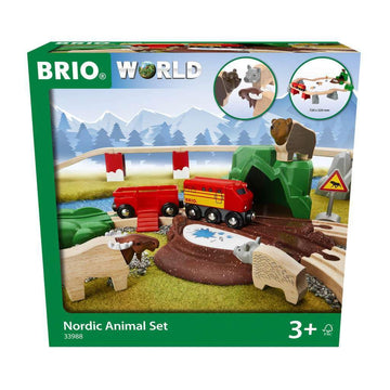 Brio World 33988 Nordic Animal Set | Premium Wooden Toy Train Set For Kids | Interactive Fun | Compatible With Other Brio Sets | Fsc Certified, Sustainable Toy