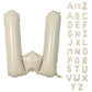 Biapian 40 Inch Letter W Balloons, Giant Cream W Foil Balloon, Big Single Alphabet A-Z Balloons, Beige Large Aluminum W Balloons