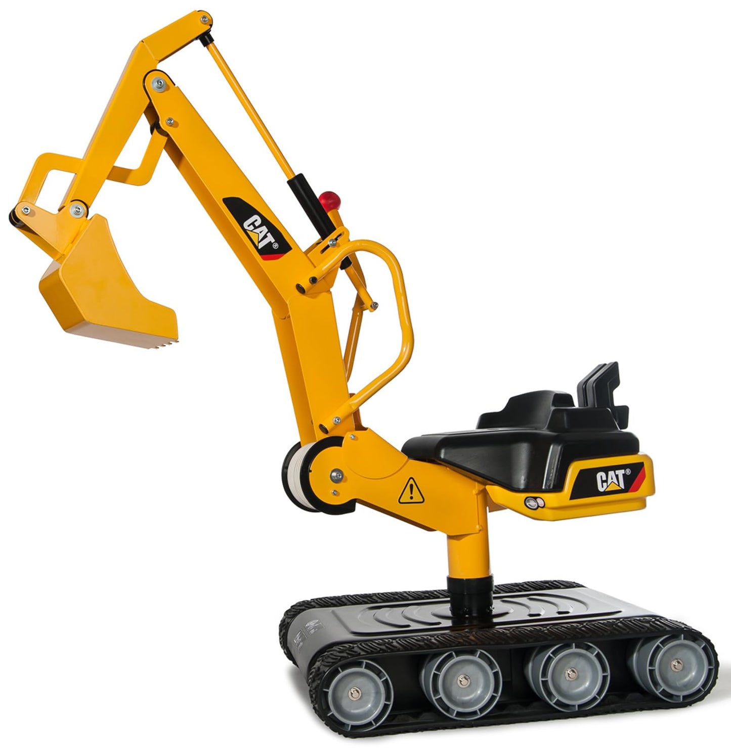 Rolly Toys Cat Construction Ride-On: Metal 360-Degree Excavator Digger With Traction Treads, Youth Ages 3+ Yellow, 38'(H) X 18'(W) X 34'(D)