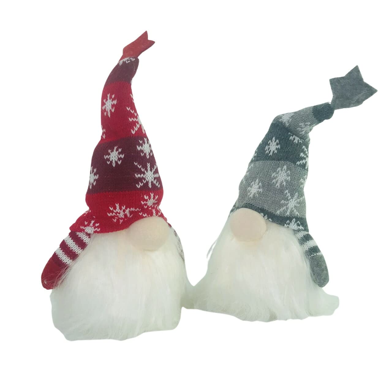 Gerson 7'' H Battery Operated Lighted Holiday Plush Gnome Figurine, Assortment Of 2