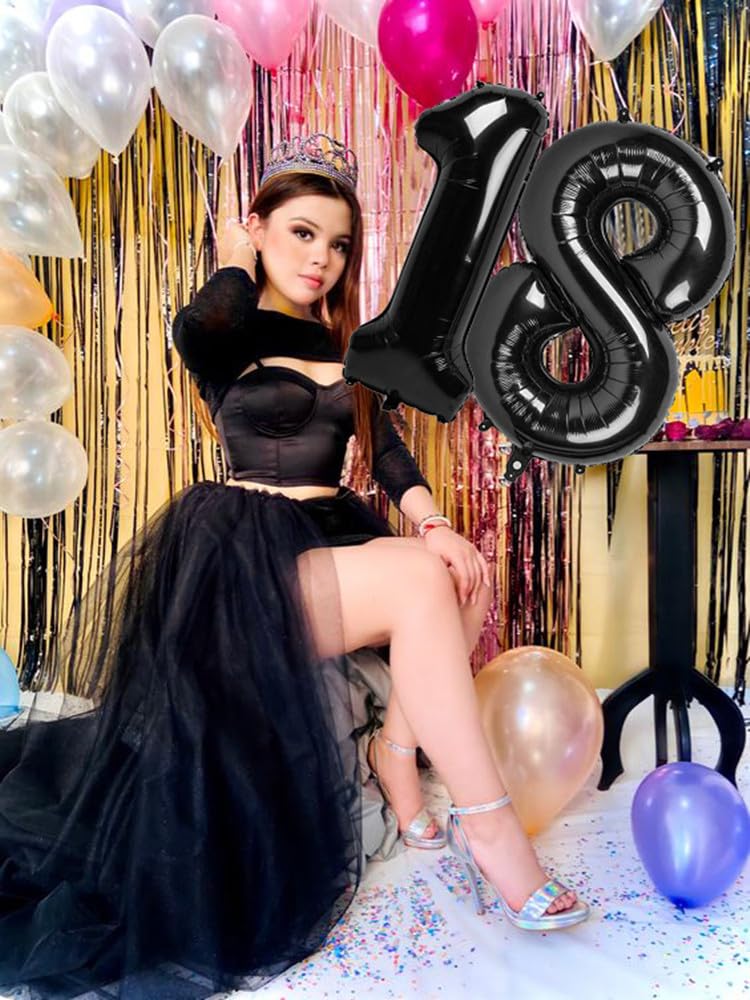 Black Number 26 Balloon 40 Inch Big 62 Giant Jumbo Digit Mylar Foil Helium Balloons For Birthday Party Celebration Graduations P