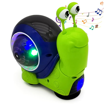 Tipmant Baby Toddler Electric Snail Toy Cute Electronic Animal Crawl, Play Music, Luminous Light Kids Birthday (Green)