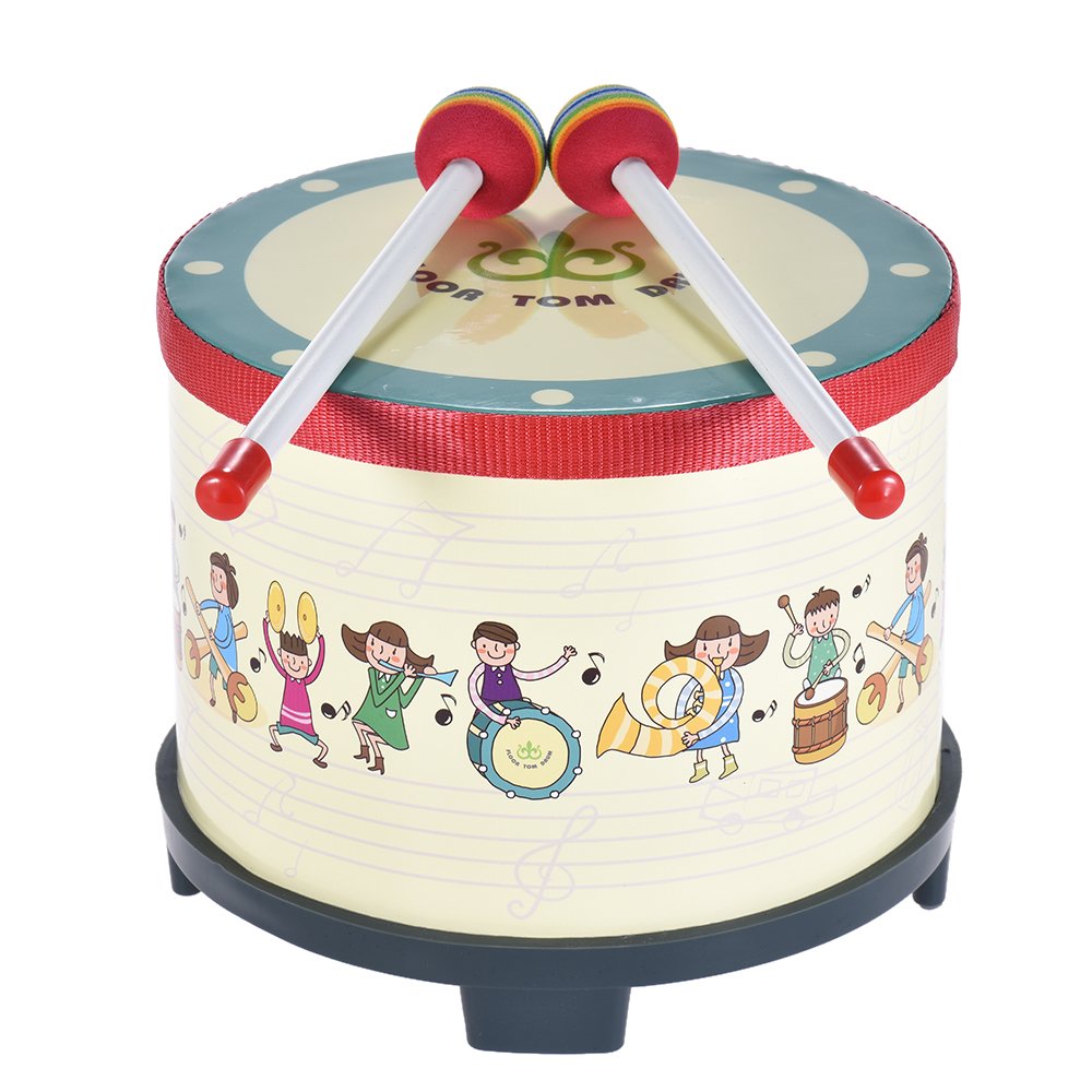 8 Inch Wooden Floor Drum Gathering Club Carnival Percussion Instrument With 2 Mallets For Kids Children