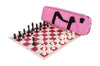 Deluxe Chess Set Combination - Single Weighted - By Us Chess Federation (Pink)