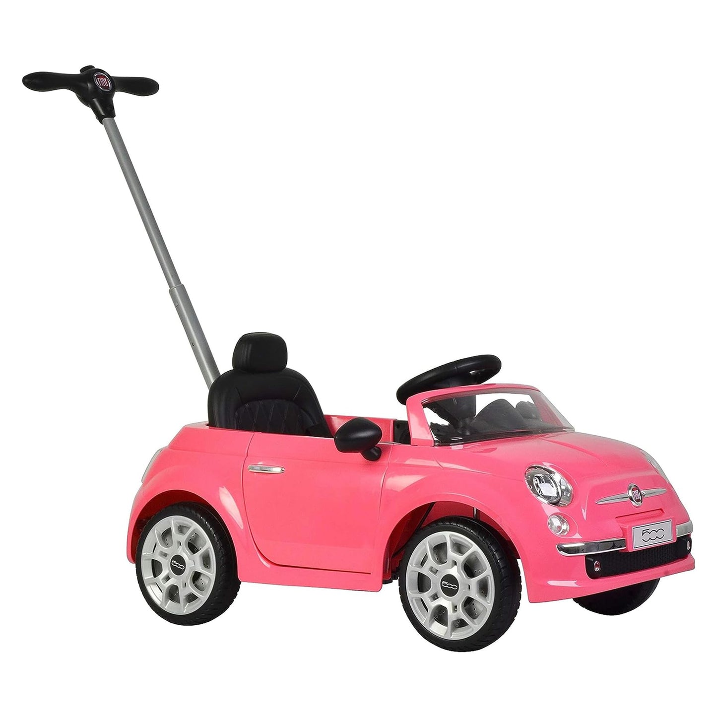 Best Ride On Cars 2-in-1 Fiat 500 Push Vehicle Stroller, Large Pink, 40 lb Capacity, for Toddlers Ages 1-3, Model B07KZYNG
