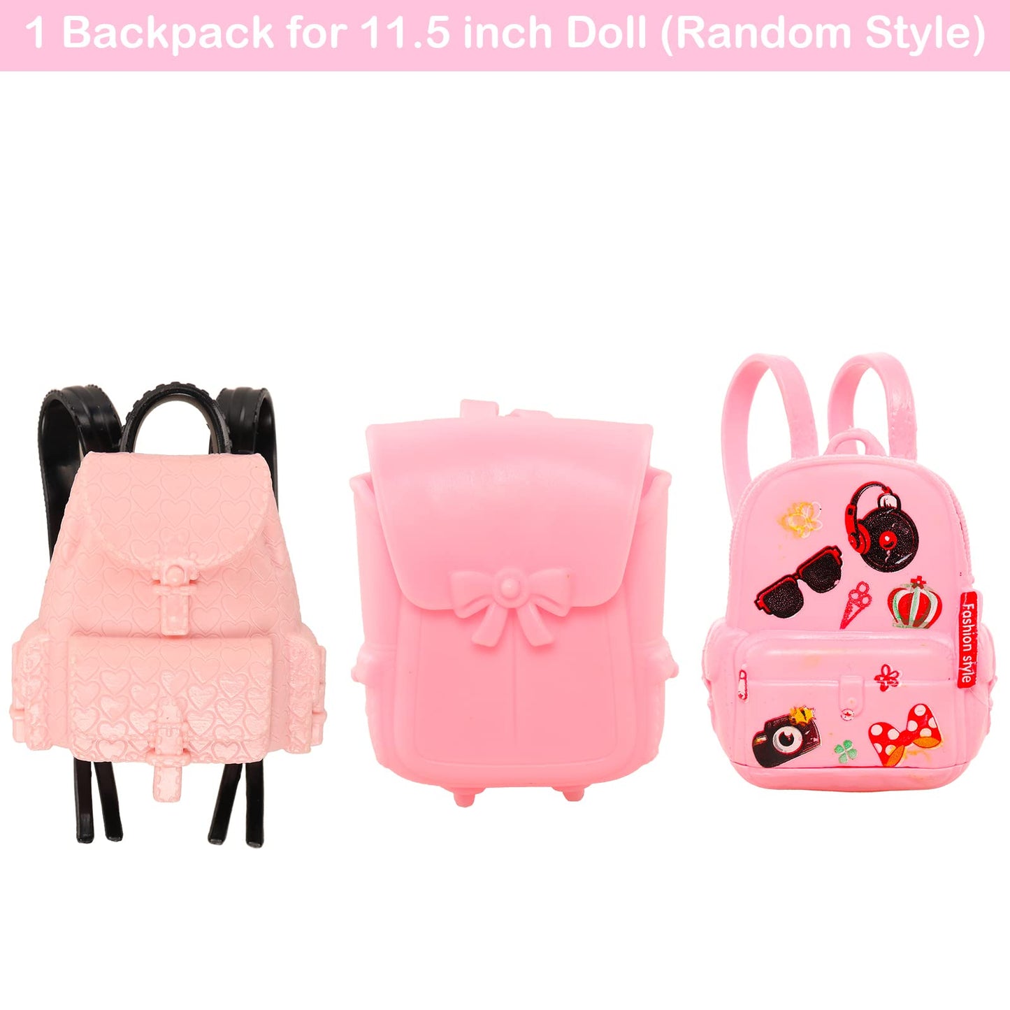 Enocht 19 Pcs Girl Doll School Accessories Mini Doll Backpack Mini Desk Lamp Laptop Mini Globe Glasses And Headset For 11.5 Inch Doll School Playset