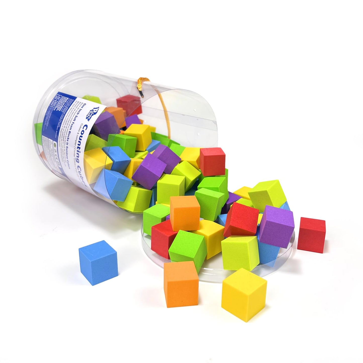 Pairez Toys Foam Counting Blocks  105 Pieces 1 Inch Soft Rainbow Math Counters Cubes  Math Manipulatives Preschool  Classroom Learning Supplies  Stacking Blocks for Kids Ages 3+