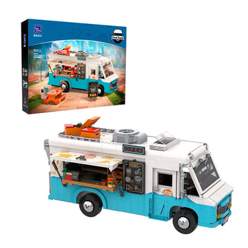PANTASY Nostalgic Food Truck Building Set-Camper Vehicles Construction Building Bricks Set Retro Chevrolet P30 Step Van Building
