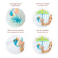 Yookidoo Baby Bath Toy (Ages 1-3) Green Peacock Umbrella Water Sprinkler With 3 Moving Pieces (Mold Free) - Fill With Water For Bubbles, Spinning & Sprinkler Effects - Toddler Bath Time & Pool Fun