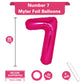40 Inch Giant Hot Pink Number 7 Balloon, Helium Mylar Foil Number Balloons For Birthday Party, 7Th Birthday Decorations For Kids