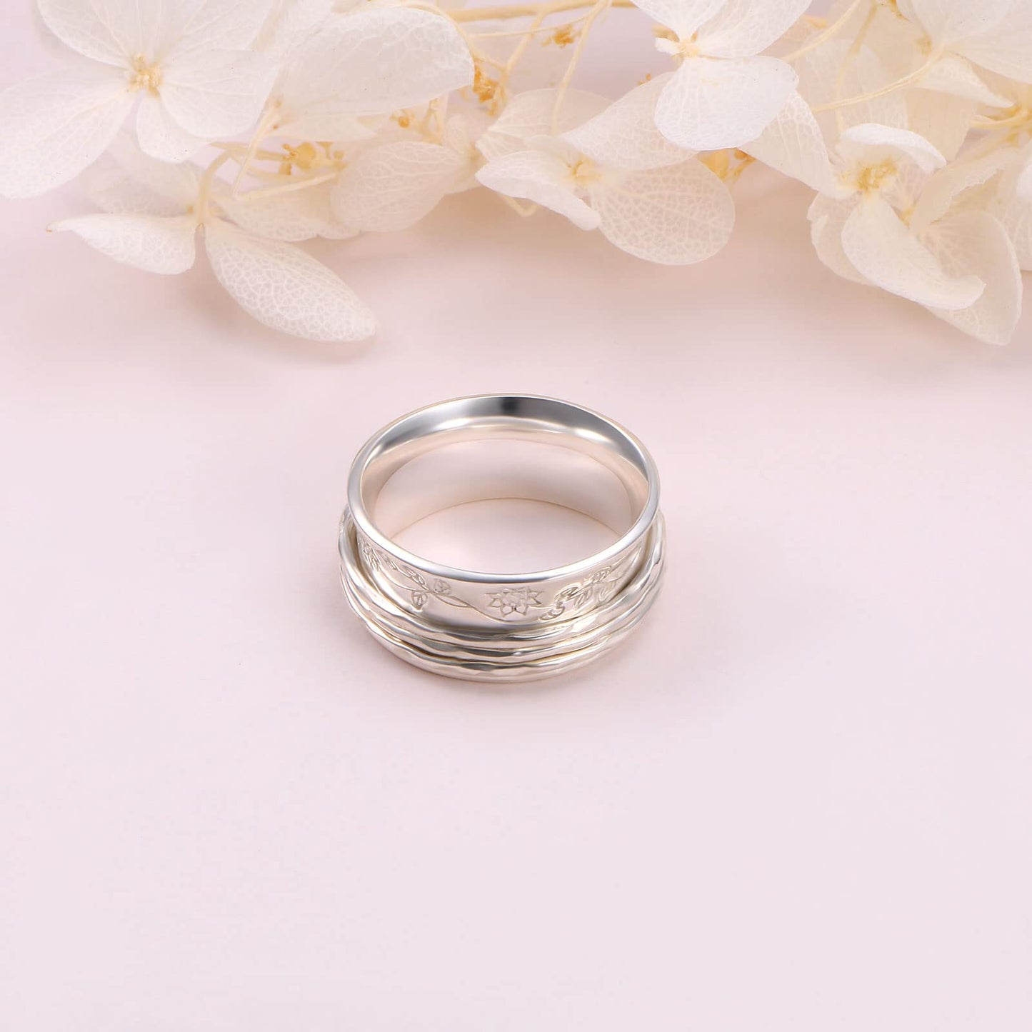 Jzmsjf Spinner Ring 925 Sterling Silver Fidget Rings For Anxiety Stress Relieving Meditation Rings Women Men