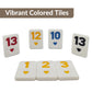 MIDOLITE Rummy Cube Game Set - 106 Wooden Tiles with 4 Racks, Travel Case, Family Game Night, White