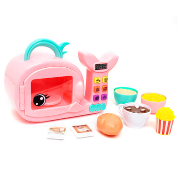 Boley Zoo Troop: Whale Microwave - 17pc Playset, Electronic Light & Sound, Animal Shaped Kitchen Appliance, Food Accessories, Pr