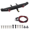 Vgoohobby RC Rear Bumper with Lights Shackles Trailer Hitch Compatible with Traxxas TRX-4 Axial SCX10 90046 90047 SCX10 II 1/10 