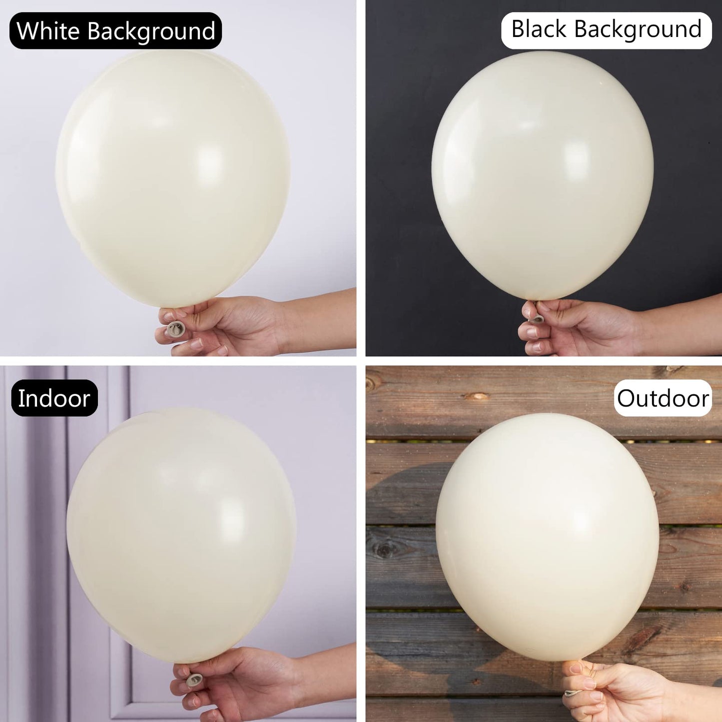 Partywoo White Sand Balloons, 85 Pcs Boho White Balloons Different Sizes Pack Of 18 Inch 12 Inch 10 Inch 5 Inch Sand White Balloons For Balloon Garland Balloon Arch As Party Decorations, White-F12