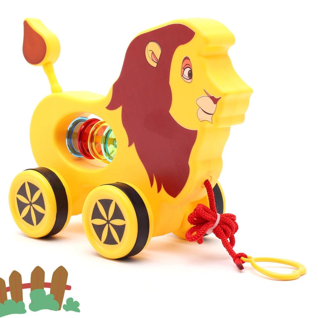 Mini Steps Pull Along Lion Toy  Baby & Toddler Walking Toy, Interactive Fun Gift
