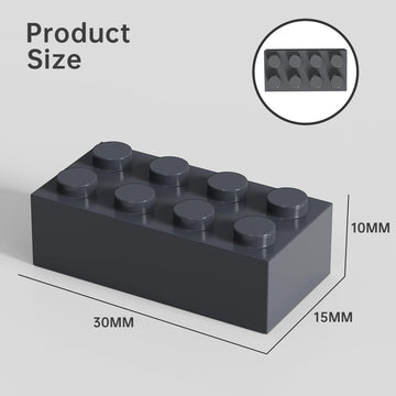 Classic Building Bricks 100 Pieces 2X4 Gray Deep, Classic Brick Block Parts And Pieces 3001, Compatible With Lego, Age 6+ Creati