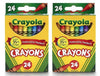 Crayola 24 Count Box Of Crayons Non-Toxic Color Coloring School Supplies (2 Packs)